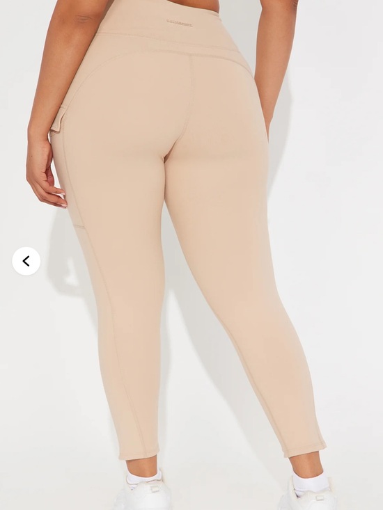 Fashion Nova Pants - Fashion Nova High-Waist Nude Beige Leggings with Side Pocket